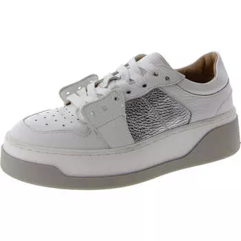 Женские кожаные повседневные и модные кроссовки Joey на шнуровке Steve Madden, белый/серебряный