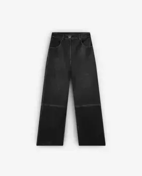 Женские кожаные прямые брюки с завышенной талией Scalpers, черный