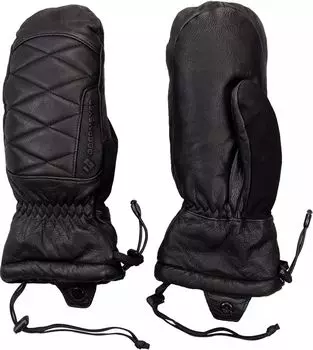 Женские кожаные пуховые варежки Obermeyer, черный