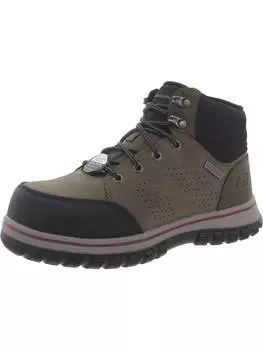 Женские кожаные рабочие и защитные ботинки McColl со стальным носком Skechers, зеленый/черный