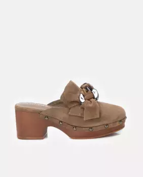 Женские кожаные сабо на каблуке Carmela, коричневый