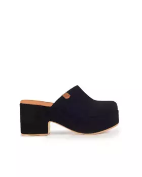 Женские кожаные сабо на каблуке Popa, черный