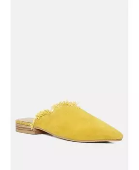 Женские кожаные сабо с потертостями Rag & Co, желтый