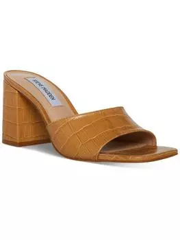 Женские кожаные сандалии Alaya Slide Steve Madden, цвет tan croco