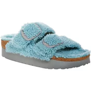 Женские кожаные сандалии Arizona Big Buckle Slip On Slide Birkenstock, цвет faded aqua