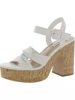 Женские кожаные сандалии Cacy на платформе с ремешком на щиколотке Steve Madden, белый
