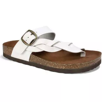 Женские кожаные сандалии Crawford Flat Thong White Mountain, цвет white leather