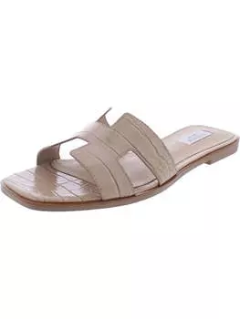 Женские кожаные сандалии Enida Slip On Flat Steven New York, цвет nude croc