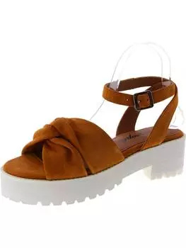 Женские кожаные сандалии ESSEX SANDAL на платформе с ремешком на щиколотке Free People, цвет tan