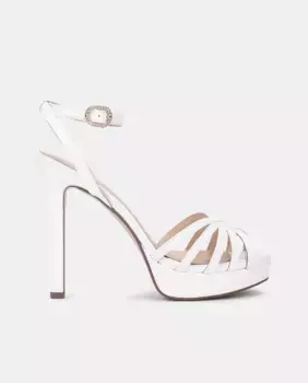 Женские кожаные сандалии Etiopia на шпильке Pedro Miralles, белый
