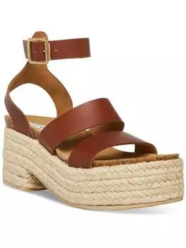 Женские кожаные сандалии Kelton на платформе с ремешком на щиколотке Steve Madden, цвет cognac leather
