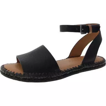 Женские кожаные сандалии LUCILLE на плоской подошве с мягкой стелькой Gentle Souls, черный