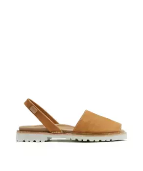 Женские кожаные сандалии Menorcan на подошве цвета слоновой кости CASTELL MENORCA, светло-коричневый