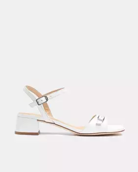 Женские кожаные сандалии на блочном каблуке Unisa, кремово-белый