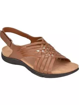 Женские кожаные сандалии на плоской подошве Mar Easy Spirit, цвет cognac