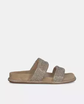 Женские кожаные сандалии на плоской подошве с квадратным носком Alma en Pena, бежевый