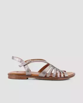 Женские кожаные сандалии на плоской подошве с несколькими ремешками Blogger, золотой