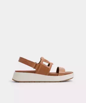 Женские кожаные сандалии на плоской подошве с круглым носком Aldo, коричневый