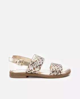 Женские кожаные сандалии на плоской подошве с застежкой-пряжкой Carmela, золотой