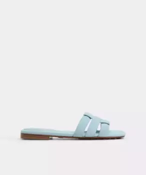Женские кожаные сандалии на плоской подошве с квадратным носком Aldo, синий