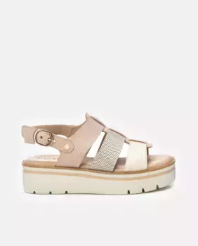 Женские кожаные сандалии на плоской подошве с пряжкой Carmela, бежевый