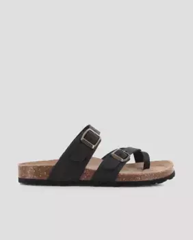 Женские кожаные сандалии на плоской подошве со скрещенными ремешками Blogger, черный