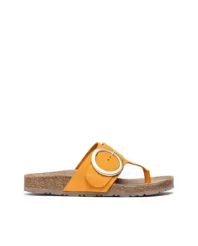 Женские кожаные сандалии на плоской подошве Yokono, оранжевый