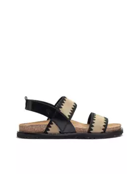 Женские кожаные сандалии на плоской подошве Yokono, черный