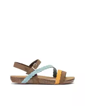 Женские кожаные сандалии на плоской подошве Yokono, оранжевый