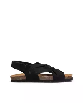 Женские кожаные сандалии на плоской подошве Yokono, черный