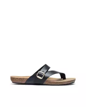 Женские кожаные сандалии на плоской подошве Yokono, черный