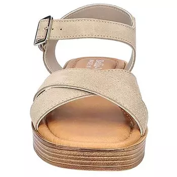 Женские кожаные сандалии на танкетке Car-Italy Bella Vita, цвет Stone Suede