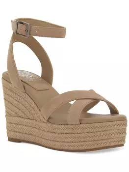 Женские кожаные сандалии на танкетке Fettana с перекрестными босоножками Vince Camuto, цвет tortilla true suede