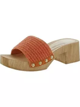 Женские кожаные сандалии OAKLEY Slip On Mule Dolce Vita, цвет orange raffia