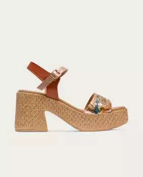 Женские кожаные сандалии с металлическим верхом Porronet, коричневый