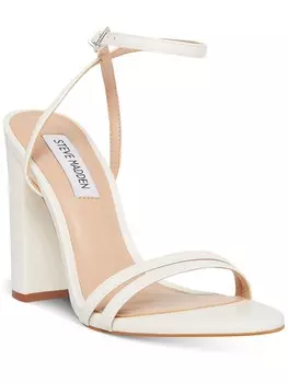 Женские кожаные сандалии с металлизированной пяткой Candid Steve Madden, цвет White Leather