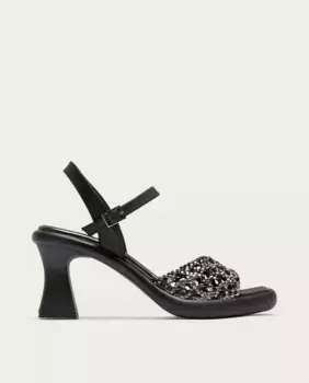 Женские кожаные сандалии с плетеным верхом Porronet, черный