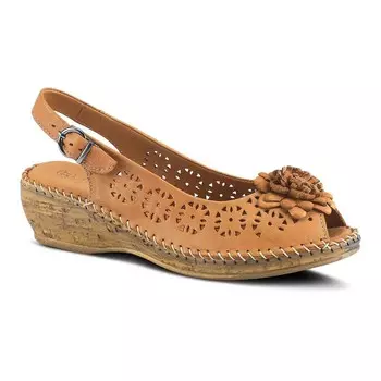 Женские кожаные сандалии с пяткой на пятке Spring Step Belford, цвет Camel