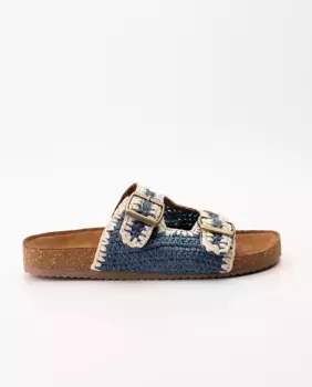 Женские кожаные сандалии с пряжками El Ganso, синий