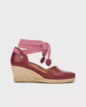 Женские кожаные сандалии с ремешками на щиколотке Pikolinos, красный