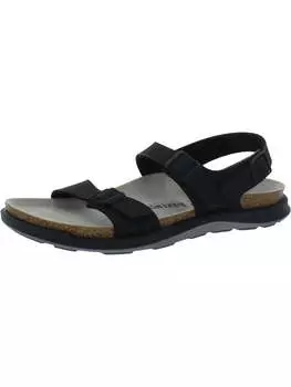 Женские кожаные сандалии с ремешками на стельке Birkenstock, черный