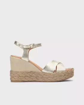 Женские кожаные сандалии с серебряной пряжкой Pikolinos, серебряный