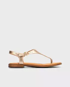 Женские кожаные сандалии с застежкой-пряжкой и мягкой стелькой золотого цвета Pikolinos, золотой