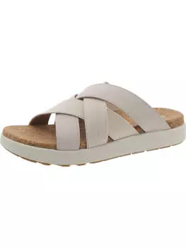 Женские кожаные сандалии-слайды Elle Mixed Slip-On Keen, цвет birch/star white