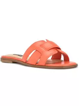 Женские кожаные сандалии-слайды Germani с квадратным носком Nine West, оранжевый
