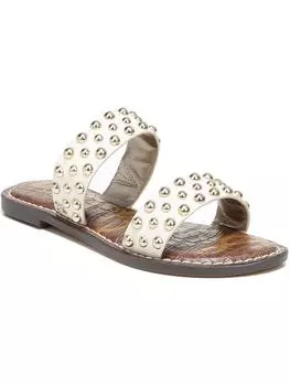Женские кожаные сандалии-слайды Gianetta с заклепками Sam Edelman, цвет ivory leather