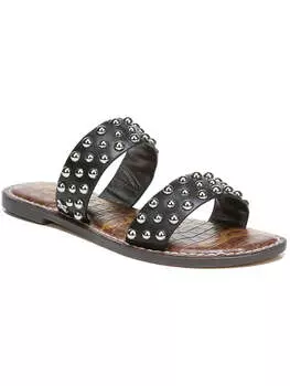 Женские кожаные сандалии-слайды Gianetta с заклепками Sam Edelman, черный