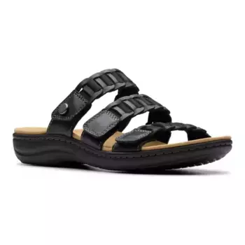 Женские кожаные сандалии-слайды Laurianne Hope Clarks, цвет black leather