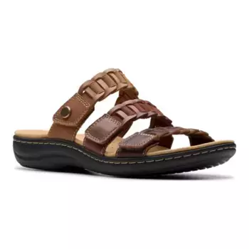 Женские кожаные сандалии-слайды Laurianne Hope Clarks, цвет brown multi leather