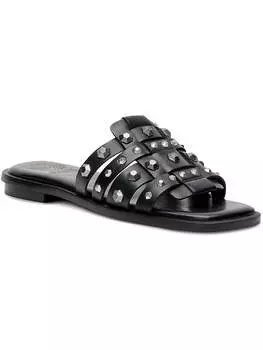Женские кожаные сандалии-слайды с заклепками Neverna Vince Camuto, цвет black super soft